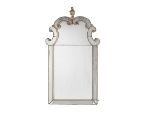 painted and silvered wood and moulded gesso frame, mirrored glass plates, bears ivorine label verso DANIELL 42-44-46 WIGMORE 