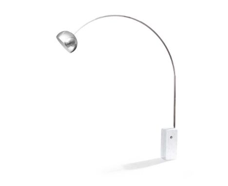 chromium-plated metal and marble, makers label to lamp shade242cm high