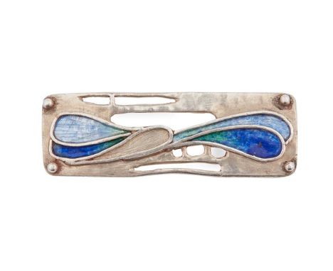 white metal and enamel, marked verso R3.4cm acrossFootnote: Note: Frances Macdonald and her sister Margaret were skilled in m