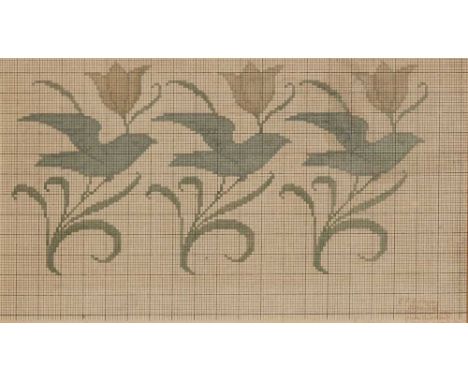 Watercolour on graph paper, signed, dated and inscribed lower right C.F.A. VOYSEY/ ARCHITECT/ 11 MELINA PLACE/ GROVE END ROAD