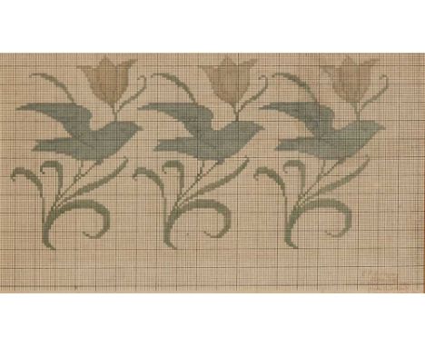 Watercolour on graph paper, signed, dated and inscribed lower right C.F.A. VOYSEY/ ARCHITECT/ 11 MELINA PLACE/ GROVE END ROAD