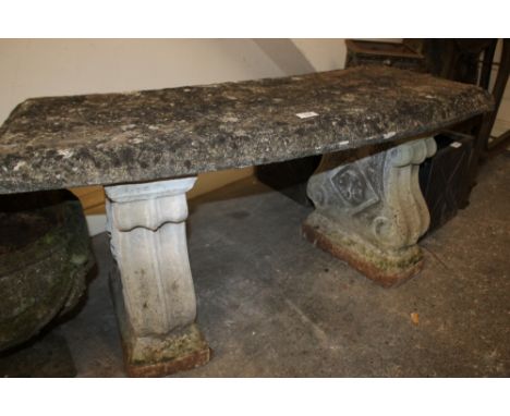 A STONE GARDEN BENCH