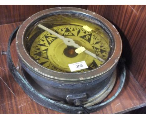 A VINTAGE H.A.JOHANNESEN (GRIMSBY) NAUTICAL COMPASS