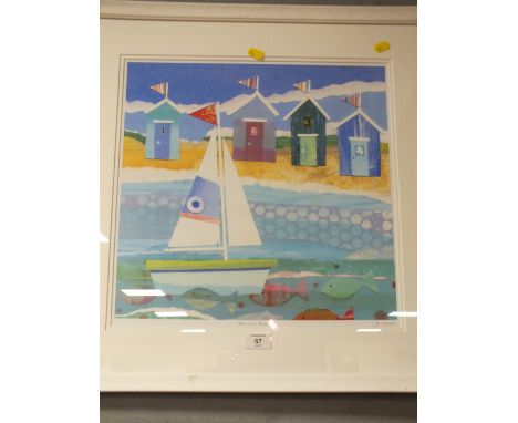 A MODERN FRAMED AND GLAZED G WISHART PRINT