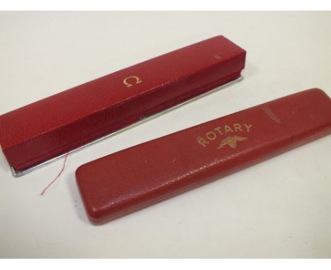 TWO VINTAGE WRISTWATCH BOXES - OMEGA AND ROTARY 
