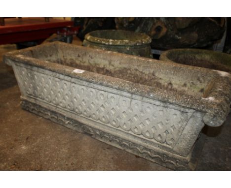 A COTSWOLD STUDIOS RECTANGULAR STONE PLANTER S/D