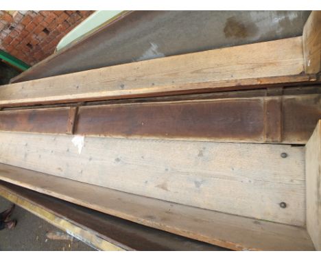 TWO VINTAGE LONG WOODEN TROUGHS L 265 CM