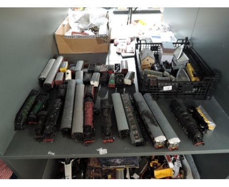 A shelf of 00 gauge including Hornby DMU, 4-6-2 Loco &amp; Tender Princess Elizabeth, 2-6-4 Tank Locomotive, 0-6-2 EDL17, Wre