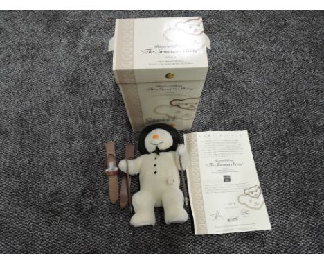 A modern limited edition Steiff Bear, Raymond Briggs The Snowman Skiing having white tag 661877, height 26cm, with certificat