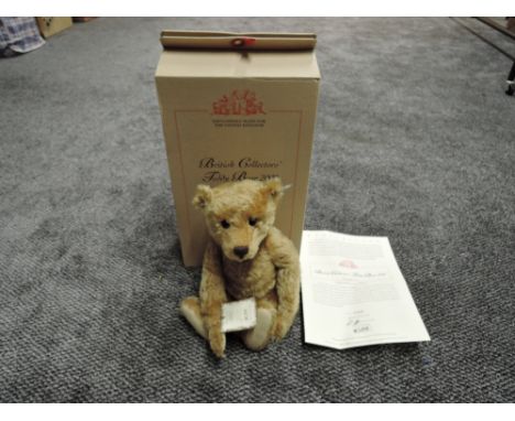 A modern limited edition Steiff Bear, British Collectors 2002 having white tag 660726, height 35cm, with certificate 01626/40