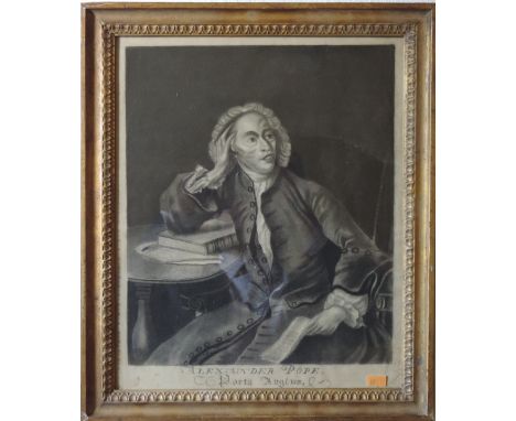 Late 18th Century English School

Original Drawing: "Alexander Pope, Poeta Anglus," an original pencil and chalk portrait of 