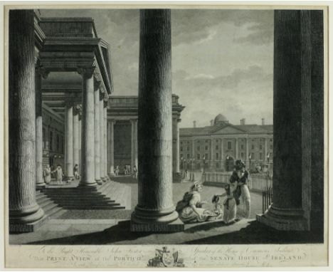 After James Malton

Rare Engraving: "A View of the Portico of the Senate House of Ireland," dedicated to the Rt. Hon. John Fo