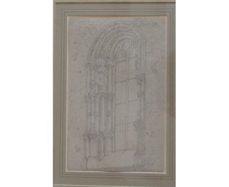 R.P. Spiers, 19th Century English School, 1865

Architectural Pencil Sketch, "Cloisters [Window] Ratisbon" approx. 26cms x 17