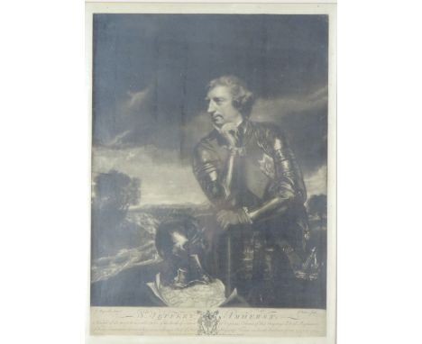 By J. Watson after Sir Joshua Reynolds

Mezzotint Portrait: "Sir Jeffery Amherst," ... Order of The Bath, Governor of Virgini