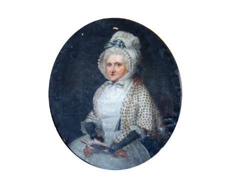 18th Century Irish School - In the Style of Lawrence of Dublin

An oval half length, "Portrait of an elderly Lady, with lace 