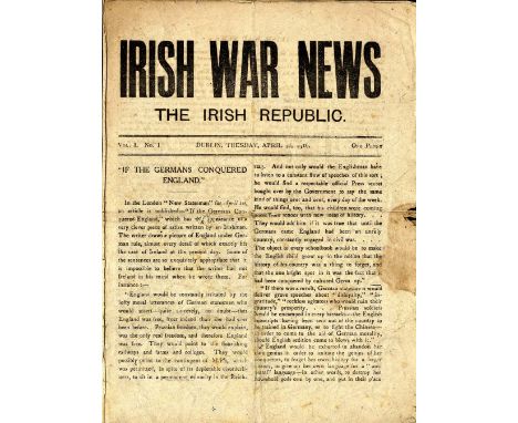 The Irish Republic - Irish War News

Irish Rebellion: Vol. I No. 1 Irish War News, Dublin, Tuesday April 25, 1916. [Second da