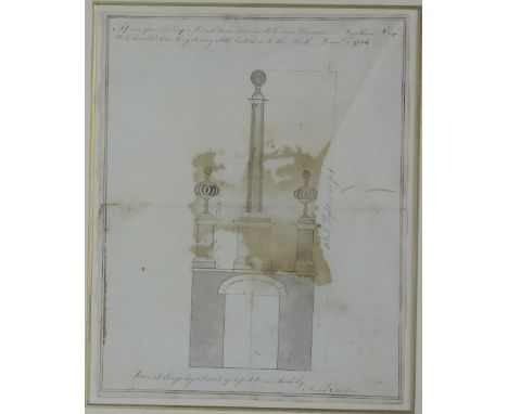 Original 18th Century Architectural Drawing

Co. Carlow?: Nowlan (Michael) Architect. A Plan of an Obilisque Pedestils and Or