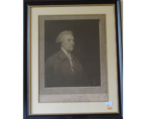 J. Hardy, Engraver after Sir J. Reynolds

Portrait Engraving: "Edmund Burke, Esq.," c. 1770, approx. 35cms x 27cms (13 3/4" x