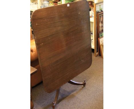 19th Century mahogany snap top supper table on turned pedestal tripod base