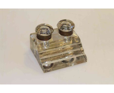 Glass double inkwell