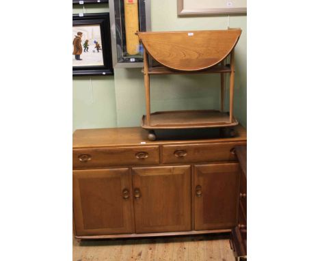Ercol Windsor three door sideboard and drop leaf dinner wagon