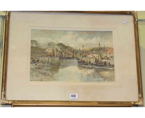 Thomas Swift Hutton (1875-1935), The Fishing School, Eyemouth, signed lower left, watercolour, framed
