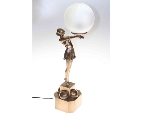 Resin Art Deco style figure table lamp