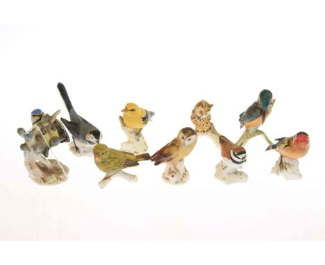 Nine various Goebel birds