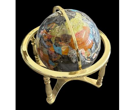 Large modern ‘gemstone’ globe, on stand, with compass inbuilt to base. Height 42cm. Buyer to collect or arrange own transport