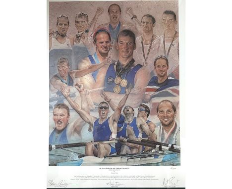 Stephen Doig (British, b. 1964), "Born Champions" limited edition print. Signed by the artist Stephen Doig and Olympic gold m