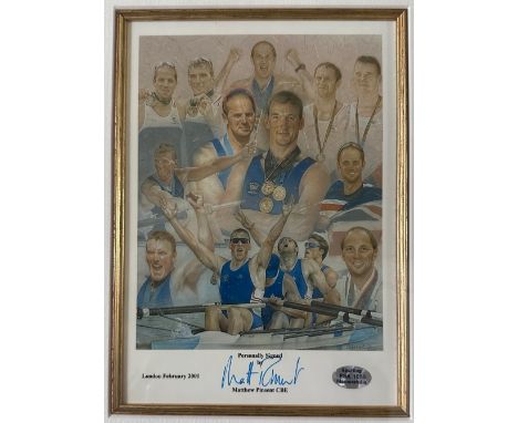 Stephen Doig (British, b. 1964), limited edition print signed by Sir Matthew Pinsent. Featuring some of the iconic scenes fro