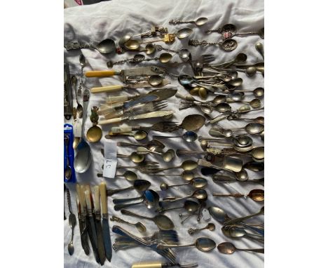 Collection of commemorative salt and caddy spoons and others 