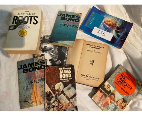 Qty of vintage 007 and Agatha Christie novels etc 