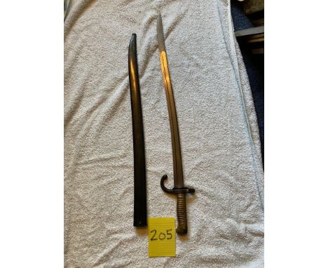 French bayonet and scabbard 27 inches long 