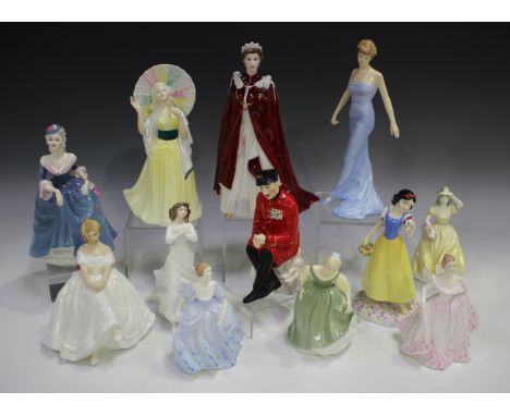 A Royal Worcester figure In Celebration of the Queen's 80th Birthday 2006, six Royal Doulton figures, comprising Diana Prince