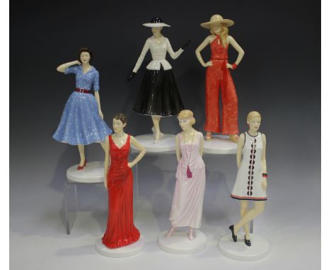 Six Royal Doulton Fashion Through the Decades series figures, limited editions, comprising 1920s - Gloria, HN5592, 1930s - Je