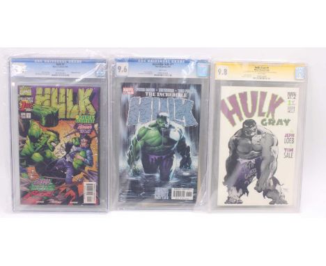 Marvel Comics Hulk group of 3 cased issues to include; The Incredible Hulk No.475 (Apr 1999) CGC graded at 9.4, The Incredibl