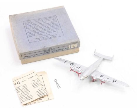 Dinky Toys No.62w Imperial Airways Liner Frobisher Class in silver body with red sets of propellers and letering G-A FDI, som