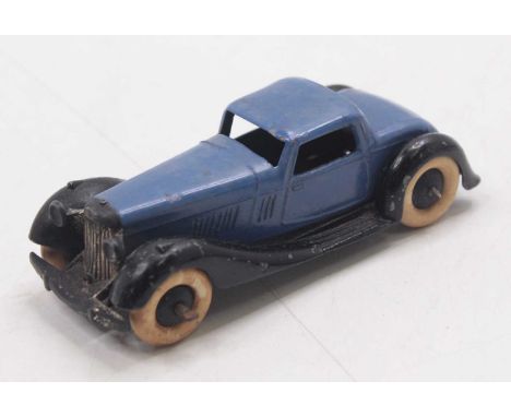 Dinky Toys, 36B Bentley 2-seater sports, blue body black wings and moulded chassis, smooth black hubs (G)