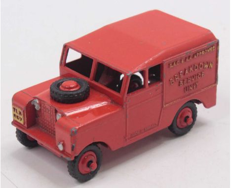 A Benbros RAC and AA approved breakdown service unit Land Rover, comprising red body with replacement tyre to bonnet, loose e