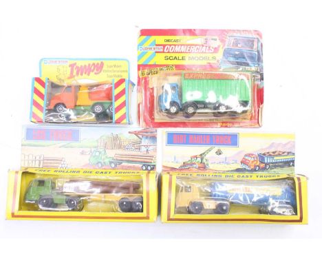 Collection of Lone Star and Universal die-cast commercial vehicle group, to include Log Hauler, Dirt Hauler. Express Freight 