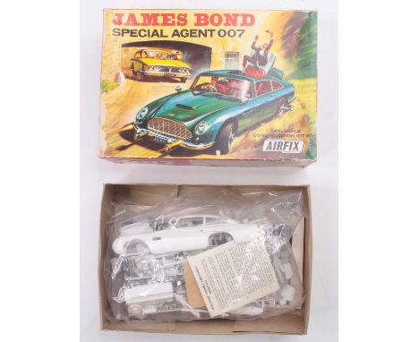 Airfix No.823 "James Bond" Aston Martin DB5 - contents appear to be generally Excellent to Mint (many items attached to sprue