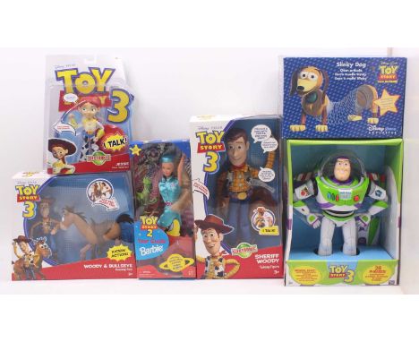 Mattel/Thinkway Disney Toy Story group of 6 various scales interactive figures and sets to include; Space Ranger Buzz Lightye
