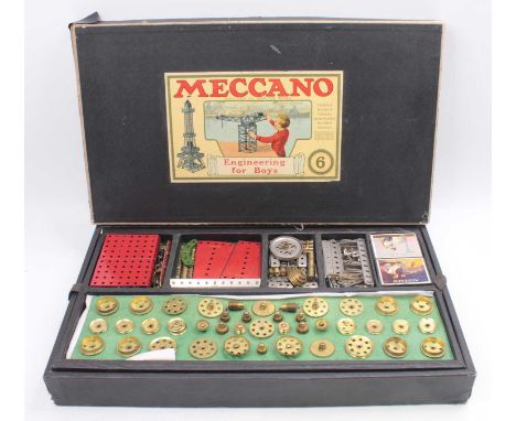 A Meccano No. 6 Nickel set, circa 1926 comprising of nickel and light green components with a large quantity of various brass
