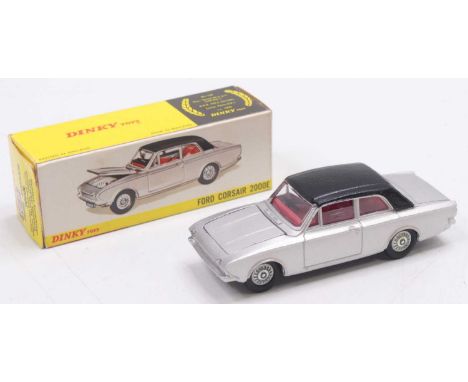 A Dinky Toys No. 169 Ford Corsair 2000E, comprising silver and black body with red interior, and cast hubs, housed in the ori