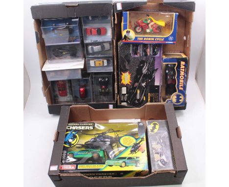 Corgi/Tonka and others, group of five DC Batman-related sets, to include No. 77407 The Robin Cycle, No. 77505 Batmobile, No. 