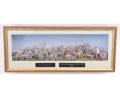 A 30mm scale professionally hand-painted and built box diorama titled Der Todtenritt, depicting Von Bredows Brigade at Marsla