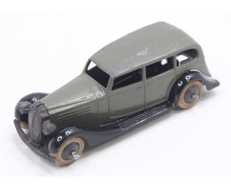 Dinky Toys, 30d Vauxhall - dark grey body, black chassis and ridged hubs with white smooth tyres