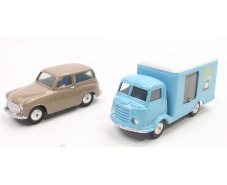 Corgi Toys group of 2 to include; No.435 Karrier Bantam Milk in blue body with white roof (E) and a No.206 Hillman Husky in f