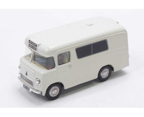 A repainted Spot-On Models No. 207 Wadham Morris Ambulance, comprising cream body with plated plastic parts, ambulance driver